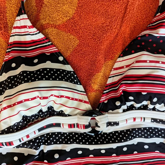 Red White+ Blue Tankini Top sz L - Picture 2 of 5